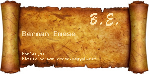 Berman Emese névjegykártya